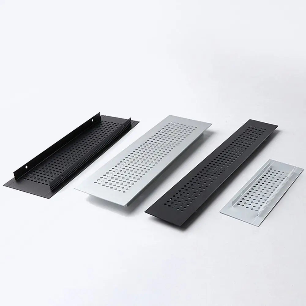 2pcs/set Aluminum Alloy Vents Cover Rectangle 50/80mm Wide Ventilator Grille Cover Breathable Mesh Louver Ventilation Grille