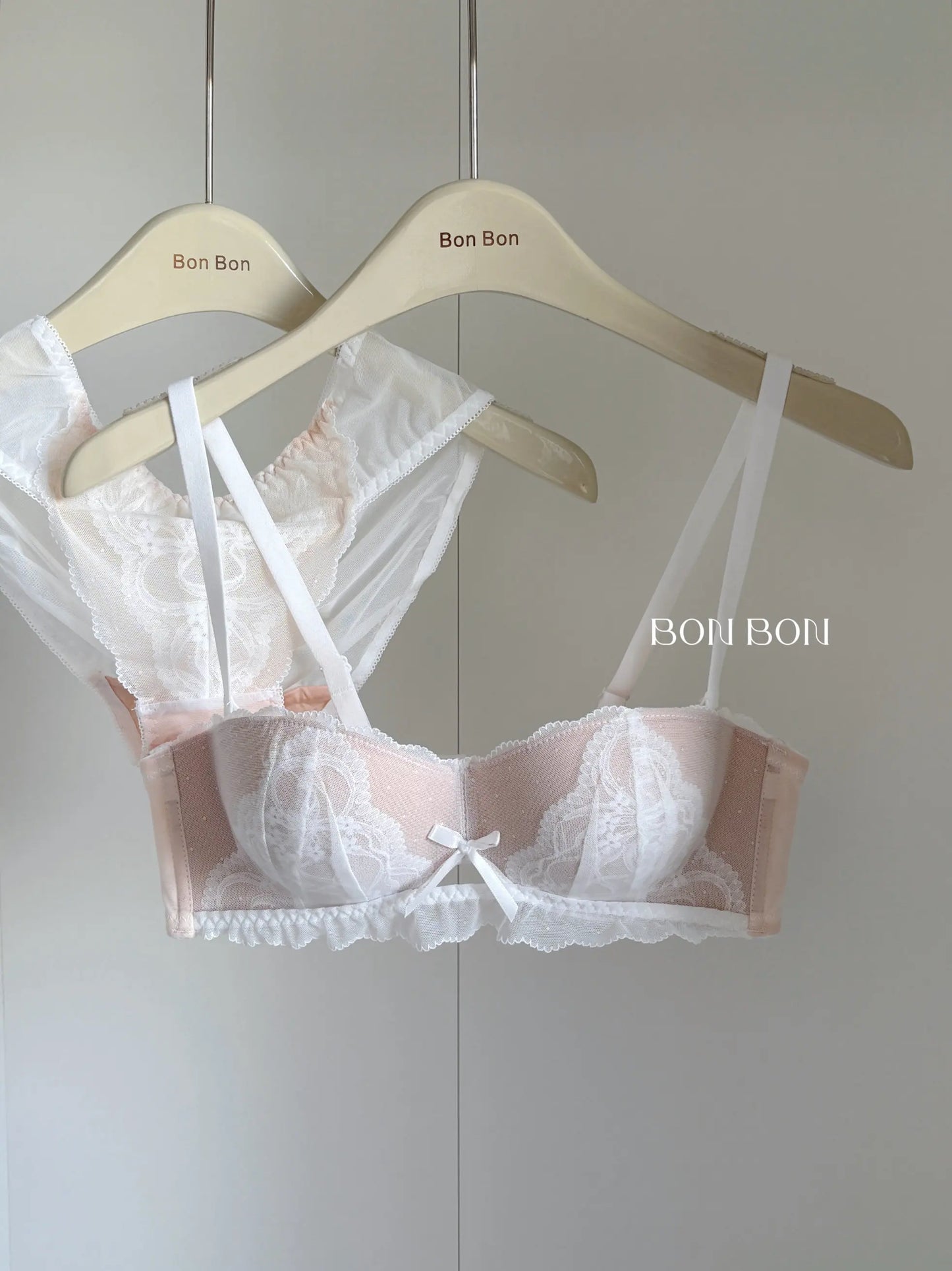 YEMOMO French Style Lace Half Cup Bra Set Wireless Push Up Boost Bust Lift Anti Sagging Elegant Comfortable Lingerie Set Ladies