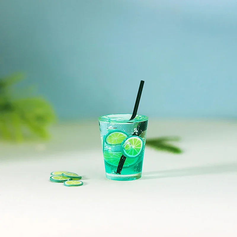 Miniature Toy Cocktail Drinks Doll Toys Dollhouse Accessories Miniature Items Fit for 1:6/1:12 Doll House Kitchen Ornaments