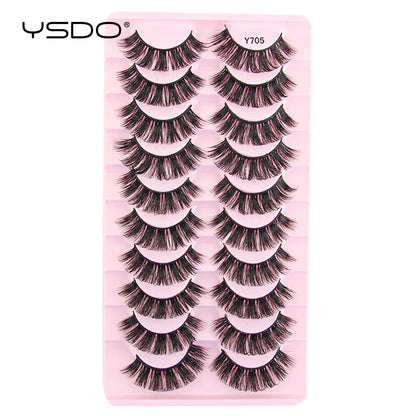 Lashes 3/10 Pairs Half Lashes Cat Eye Natural Long Lashes 3D Mink Eyelashes Full Strip Lashes Makeup Extension Tools