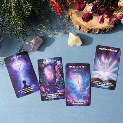 The Key Oracle Card Deck for Beginners, Oracle Card Tarot Set for Clarity, Choice,Life Direction, Fortune Telling Cards for Love