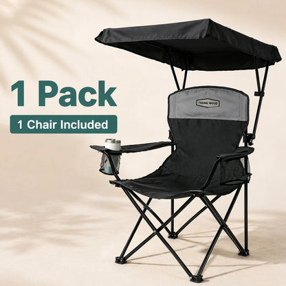 Camping Chair with Canopy, Beach Chair with Shade,Portable,Lightweight Oversized for All, Easy to Open and Close Without Install