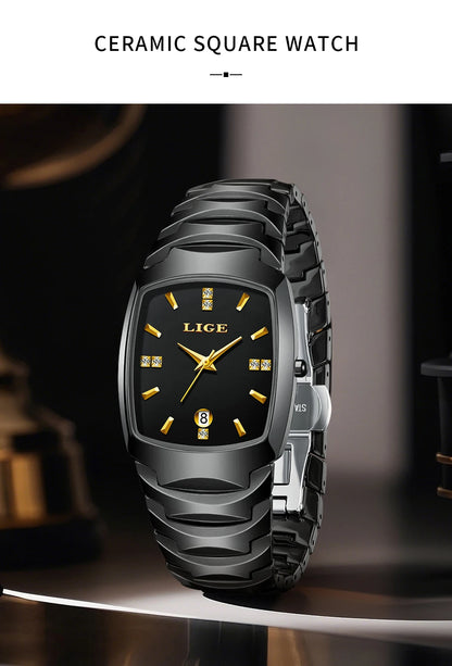 LIGE New Ladies Waterproof Watch Luxury Ceramic Braceletz Women Watches Creative Fashion Original Elegant Quartz Wristwatch Gift