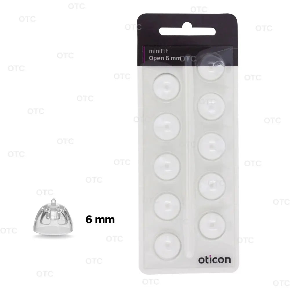 Oticon Minifit Open Domes for Hearing Aids - Replacement Tips in 6mm 8mm 10mm Sizes Compatible with Oticon Models