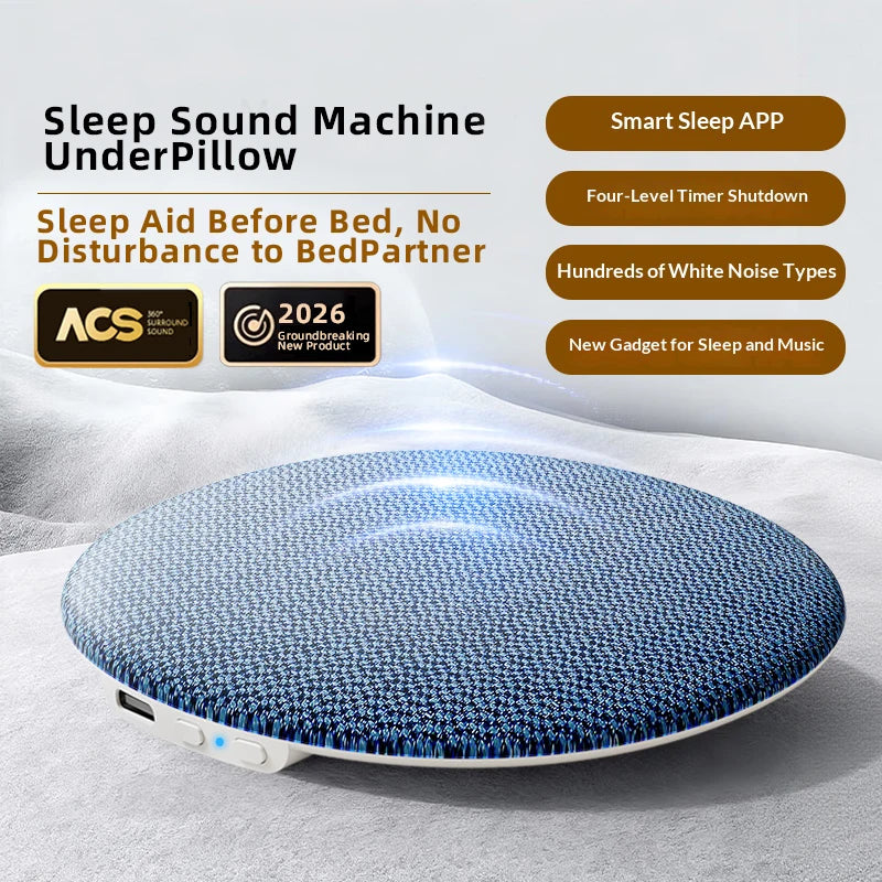 2026 Upgrade: Round Bone Conduction Pillow Speaker, Airwave Conduction Sleep Aid Speaker, Available in Three Colors, Smart App T