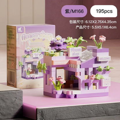 Mini Brick Building Set Rose Flower Model, Creative DIY Building Block Kit for Desk Decor, Birthday Gift for Adults and Teens
