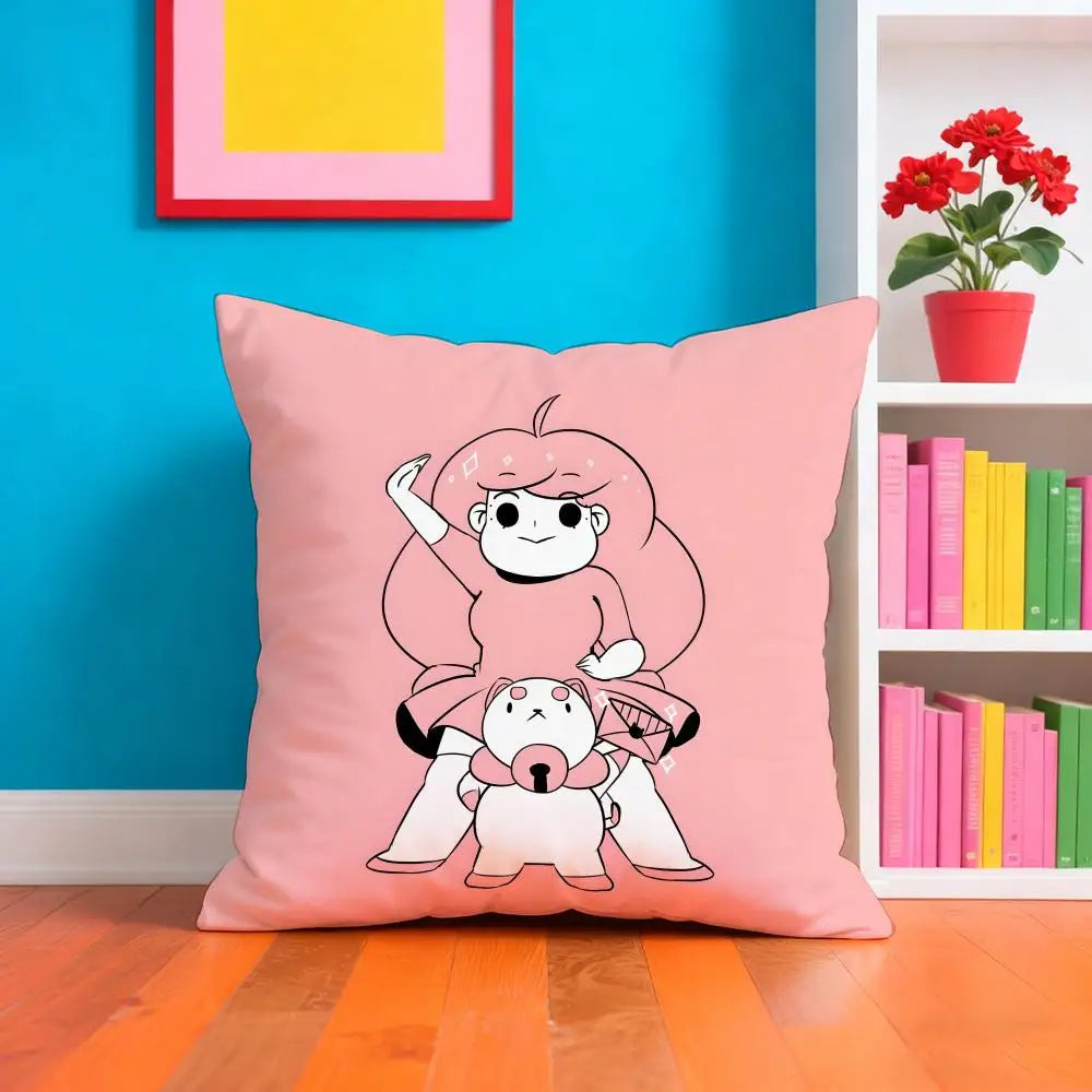 Bee And P-PuppyCat Anime Pillow Case Cushion Cover Soft & Easy-Wash Pillow Case – Versatile For Couch, Bed, Travel And Office