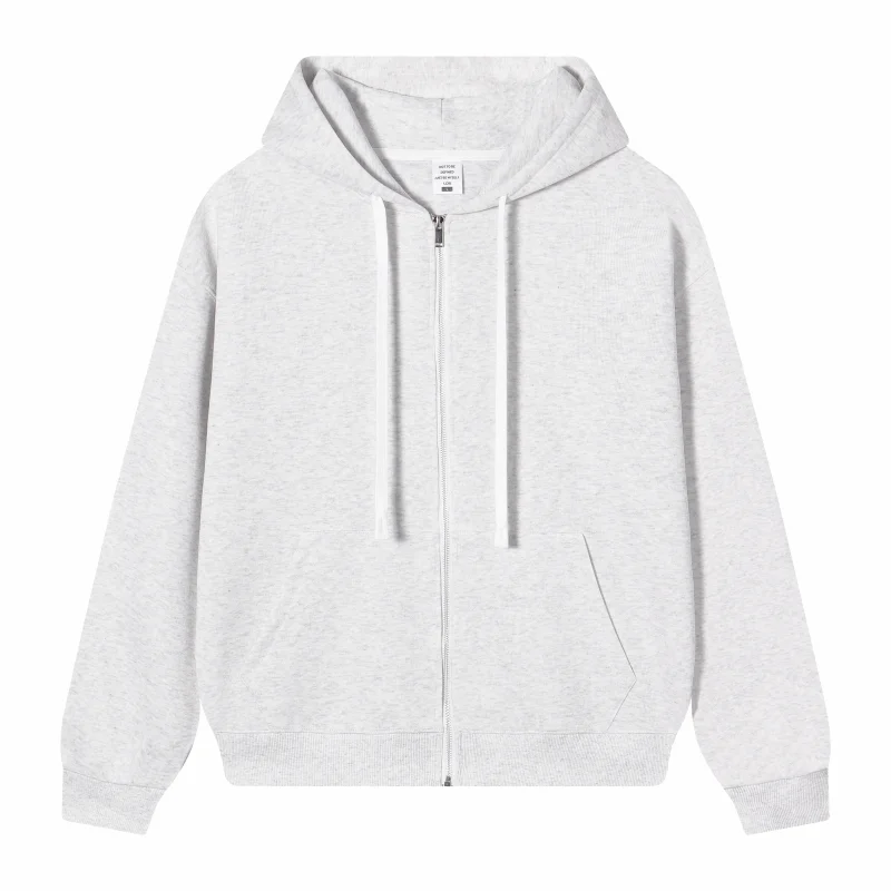 Bulk Custom Logo Full Zip Up Hoodie Unisex Sweatshirt Personalized Printing Embroidery Team Staff Uniform Work Jacket Men Women