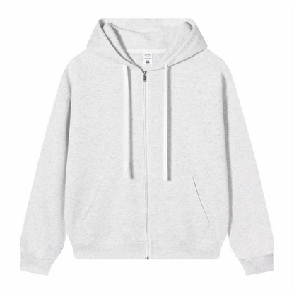 Bulk Custom Logo Full Zip Up Hoodie Unisex Sweatshirt Personalized Printing Embroidery Team Staff Uniform Work Jacket Men Women