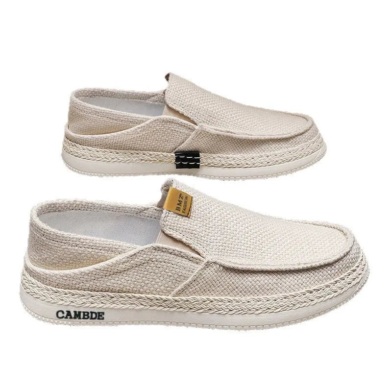 Summer Casual Loafers Men Breathable Slip On Casual Shoes for Men Classic Linen Canvas Sneakers Male Light Flats Lazy Shoes