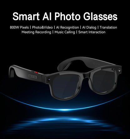 4K HD 800W Pixel Camera Smart Glasses Video Recording AI Photo Recognition Bluetooth Call Voice Translation Sunglasses