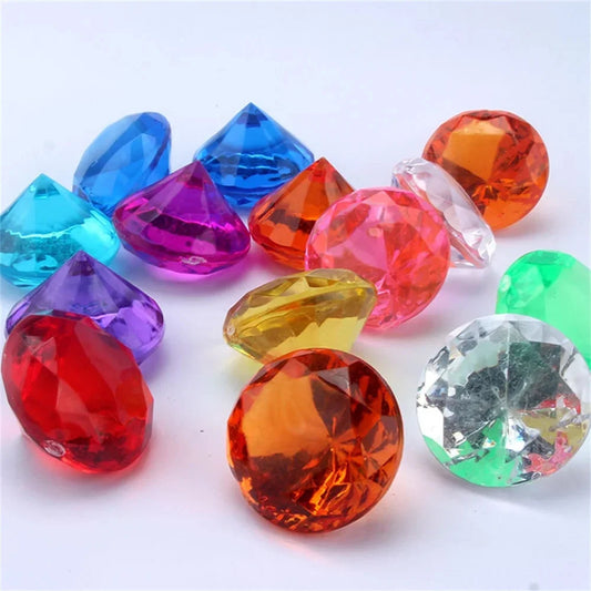 10pcs Fake Diamond Crystal Gem Toy Treasure Chest Pirate Acrylic Paperweight Diy Art Craft Decorative Gift Photography Props
