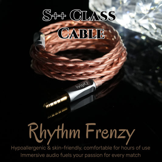 IvipQ-570 Rhythm Frenzy HIFI IEM Cable Class S with 0.78-2PIN Dual 3.5mm for In-Ear Monitors JUZEAR X Z HIFIMAN Ananda