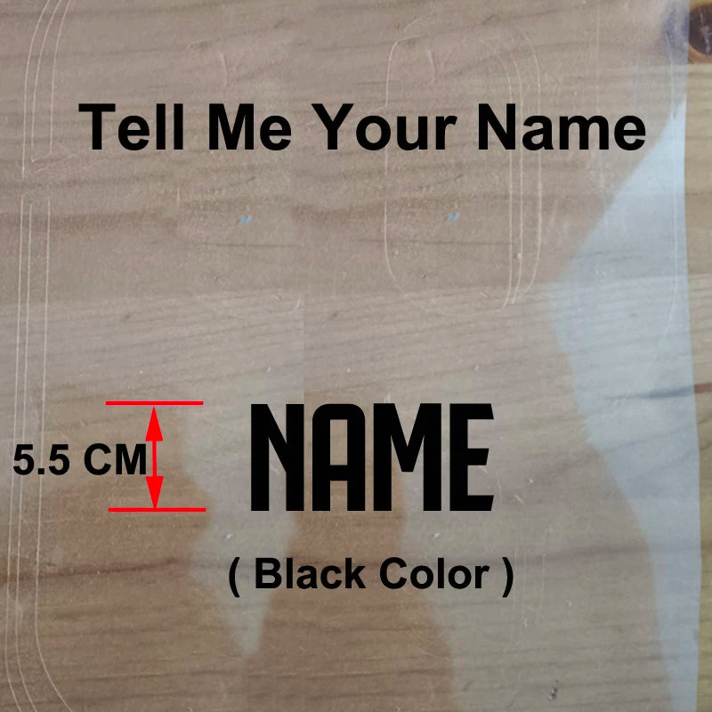 5.5CM Sport Shirt Letter Stickers Custom Football Jerseys Name Volleyball Soccer Clothes Name Patches Thermal Transfer White