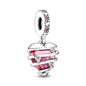 2025 Hot selling 925 Silver Pink Bird Moon Pendant Suitable for European Bracelets DIY Accessories Women's Charm Jewelry Gifts