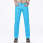 Men Classic Solid Color Fashion Jeans Business Casual Slim Fit Straight Elastic Pants Spring/Summer Thin Male High End Trousers