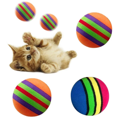 10Pcs Colorful Cat Toy Ball Interactive Cat Toys Play Chewing Rattle Scratch Natural Foam Ball Training Pet Supplies
