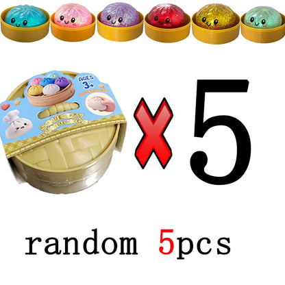Glitter dumpling squishies Glitter Dumpling Squishy with Box Dumplings Sensory Dumpling Pressure Toy for Stress Relief