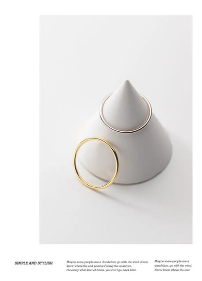 La Monada 45-59mm Plain Thin Women Ring 925 Sterling Silver Minimalist Rings For Women 925 Silver Finger Jewerly Rings Woman