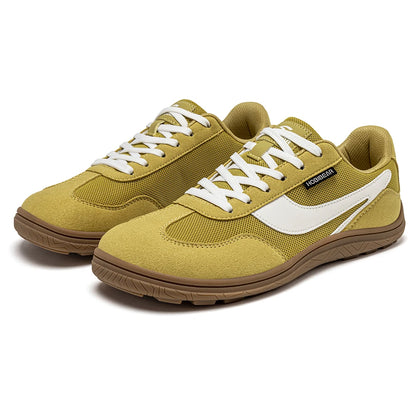 HOBIBEAR Wide Barefoot Shoes Womens Mens Zero Drop Minimalist Sneakers Artificial Leather Mesh Retro Walking Shoes