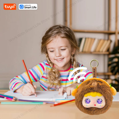 Tuya Smart  AI Plush Robot w/LED Eyes & Voice Control,Interactive Smart Toy USB Rechargeable Companion for Kids Gifts/Smart Home