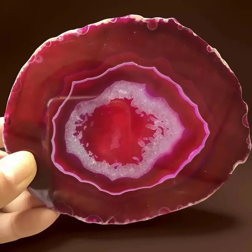 Natural Polished Agate Geode Slab Coaster Crystal Mineral Stone for Home Decor DIY Jewelry Pendant Healing Gift