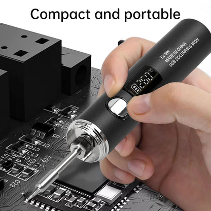 The latest USB soldering iron 5-speed temperature control mini soldering iron Type C interface plug-in models 850/1400 MAH