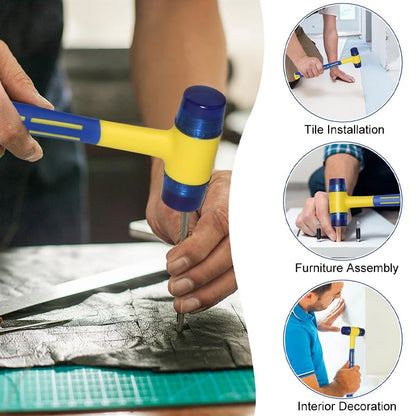 25-45mm Double-sided Rubber Mounting Hammer Detachable Hammerhead for Tile Flooring Door Window Crafts Jewelry Camping Hand Tool