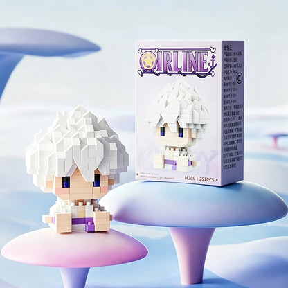 New ONE PIECE Sun God Nika Luffy Micro Action Block Chopper Ace Buggy 3D Anime Model Assembly Mini Bricks Figure Toys For Gift