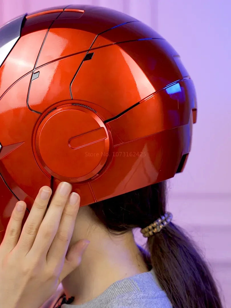 New AutoKing 1/1 Mk5 Iron Man Helmet Cosplay Voice Control Eyes with Light Model Toys for Adult Electric Wearable Christmas Gift