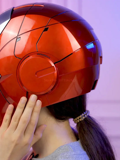 New AutoKing 1/1 Mk5 Iron Man Helmet Cosplay Voice Control Eyes with Light Model Toys for Adult Electric Wearable Christmas Gift