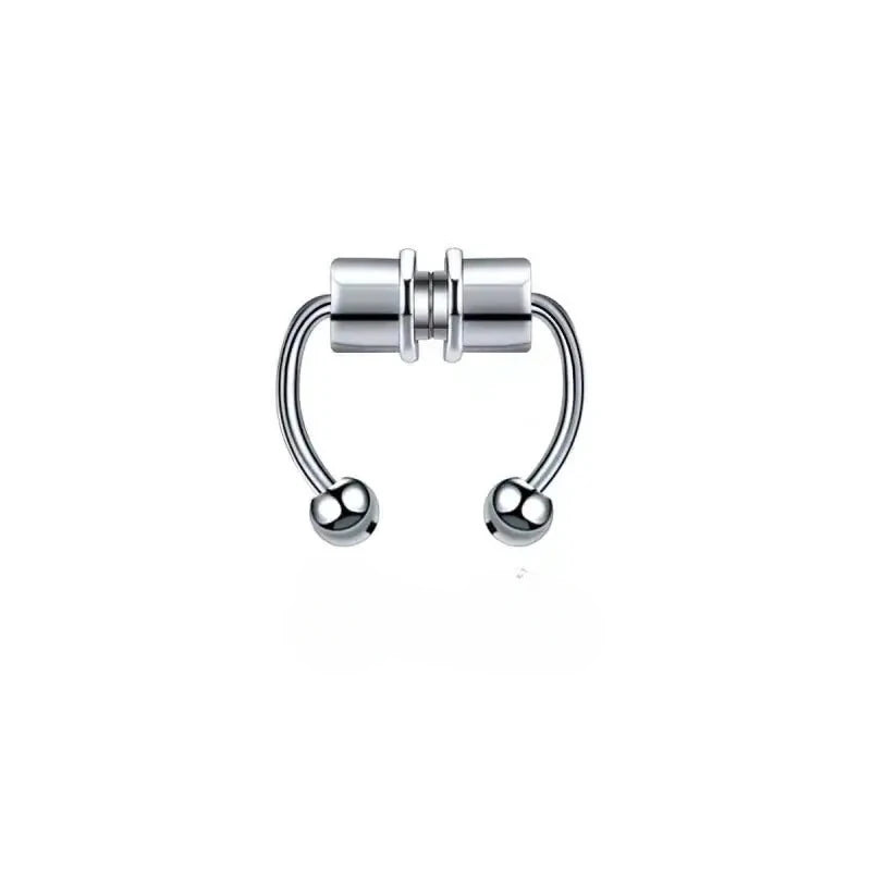2025 Trendy Piercing Free Magnetic Nose Ring Stainless Steel Horseshoe Non Pierced Goth Punk Fake Hoop Clip on Jewelry Gift