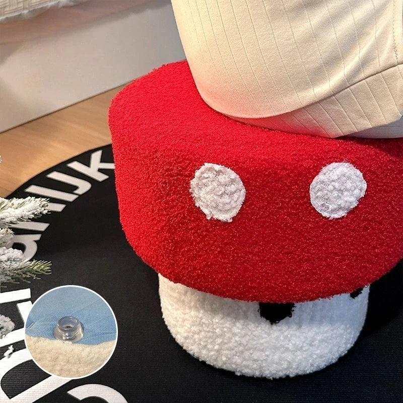 Mushroom Stool Dice Solid Wood Creative Cute Sitting Stool Bench Shoe Change Chair Living Room Furniture Home Decoration