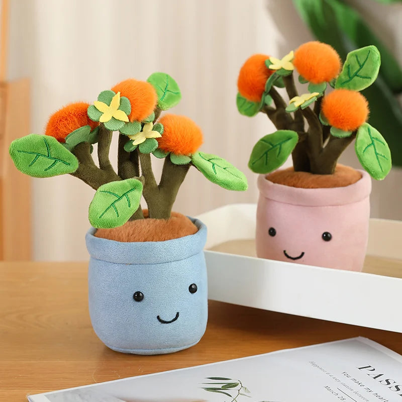 Green Plant Potted Plants Lily Flowers Strawberries Lotus Flowers Persimmons Morning Glory Ornament Soft Birthday Gifts Decor
