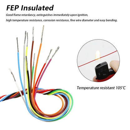 10-100M FEP Insulated 10064 PTFE Wire 40/36/34/32/30/28/26AWG Ultra Fine Micro Litz Wires Solder High Conductivity Copper Cable