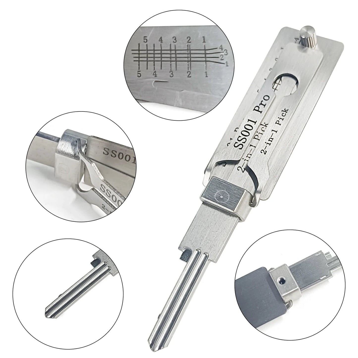 Stainless Steel Key Decoder O-ring Pickup Kit Hook Tool Pickup Hand Tool Maintenance Repair Kit