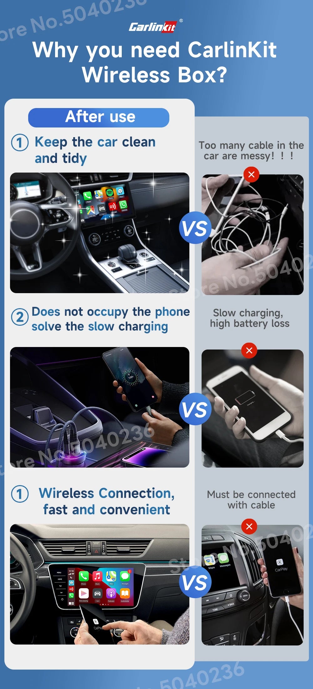 CarlinKit 5.0 & 4.0 Wireless Android Auto Wireless CarPlay Adapter Online Upgrade Plug And Play 2.4G&5Ghz Connect CarPlay Ai Box