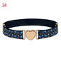 2022 Children Stretch Belts Girls Multicolor Adjustable Elastic Waist Belts with Heart Shape Buckle Waistband Accessories