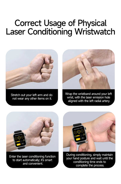 GUHUAVMI New Laser Therapy ECG+PPG Smart Watch Health Monitor Blood Lipids Uric Acid Heart Rate Tracking Monitoring Smartwatches