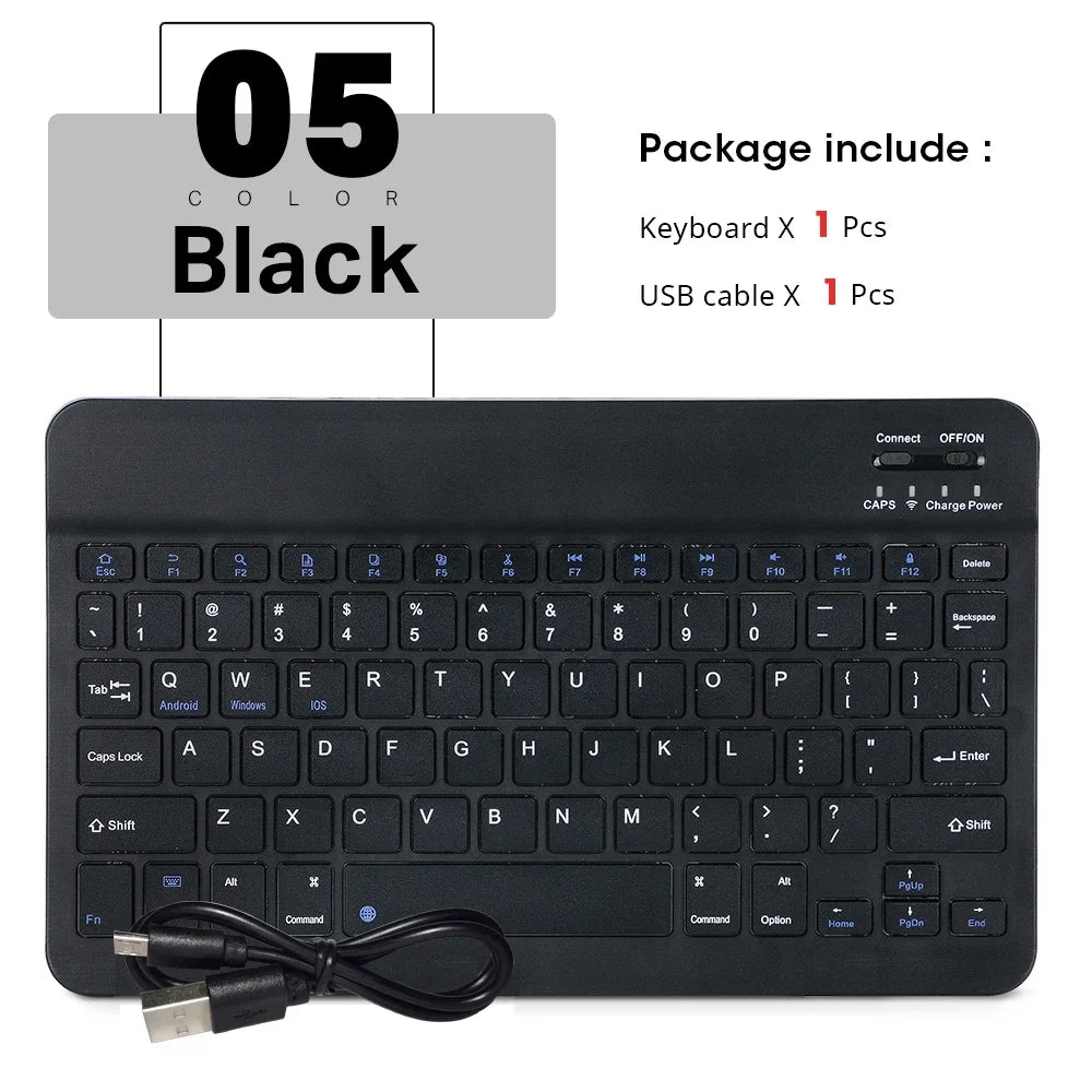Hebrew/Spanish//Russian/Korean Portable 10 inch Wireless Keyboard and Keyboard set For iPad Samsung Tablet Laptop IOS Android