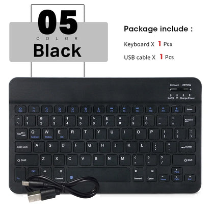 Hebrew/Spanish//Russian/Korean Portable 10 inch Wireless Keyboard and Keyboard set For iPad Samsung Tablet Laptop IOS Android