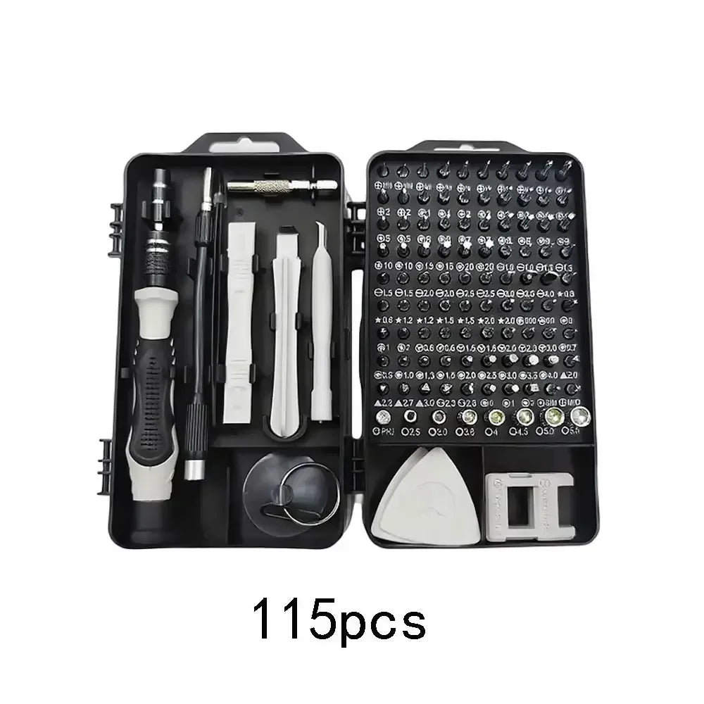 115 in 1 Multifunctional Screwdriver Set Electronic Repair Tools for Computer Phone and Household Use Insulation Screwdriver Kit