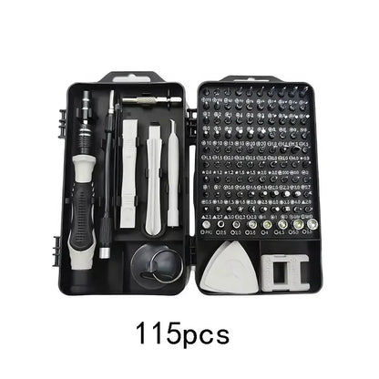 115 in 1 Multifunctional Screwdriver Set Electronic Repair Tools for Computer Phone and Household Use Insulation Screwdriver Kit