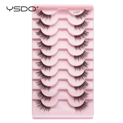 Lashes 3/10 Pairs Half Lashes Cat Eye Natural Long Lashes 3D Mink Eyelashes Full Strip Lashes Makeup Extension Tools