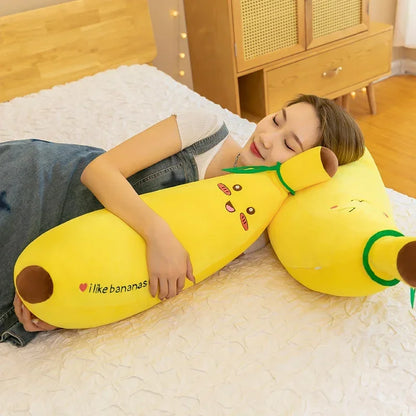 Banana Throw Pillow Long Pillow Cute Lazy Bed Leg Hug Doll Super Soft Girl Doll Squishy Plush Toy
