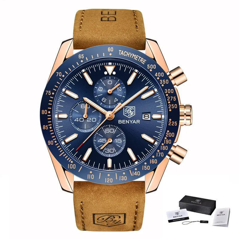 Men Watch BENYAR Top Brand Luxury Full Steel Business Quartz Watch Men Casual Waterproof Sports Watches Clock Relogio Masculino