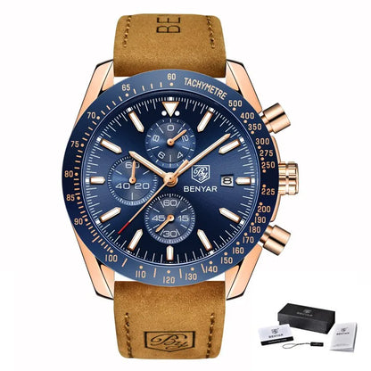Men Watch BENYAR Top Brand Luxury Full Steel Business Quartz Watch Men Casual Waterproof Sports Watches Clock Relogio Masculino