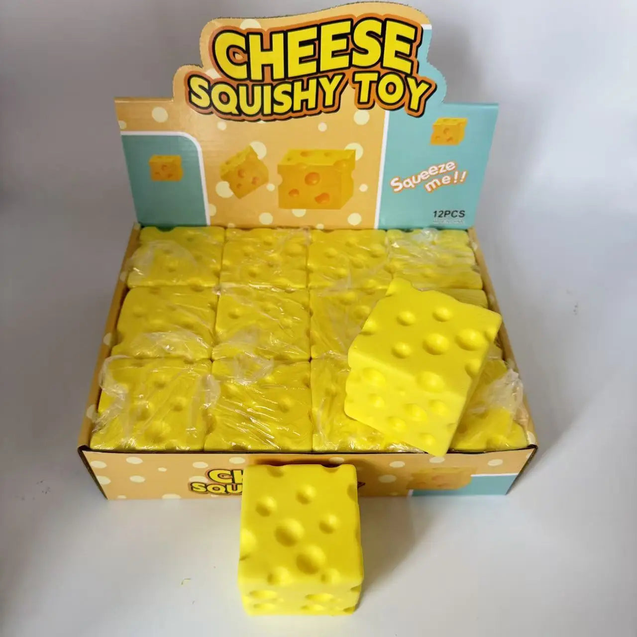 Simulated Cheese Squishy Toy, Jumbo Creative Slow Rising Cheese Block, Stress Relief Vent Toy Wholesale Toy