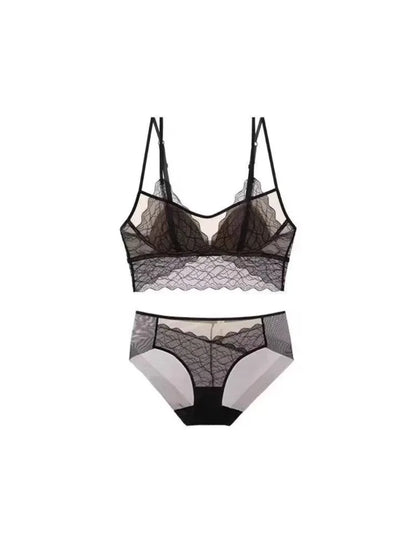Sexy Lace Bralette No Underwire | French Triangle Cup Bra | Summer Thin Breathable for Women | Slimming Strappy Back Lingerie