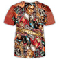 Summer Fashion Hip Hop Artist Print Retro Cool Casual Men's Harajuku Street Style Short-Sleeve Stylish Quick-Drying Breathable